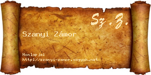 Szanyi Zámor névjegykártya